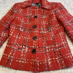 Retro 80s Pink Boucle Power Jacket
